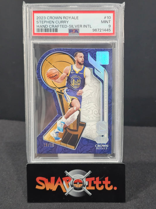 2023 crown royale STEPHEN CURRY hand crafted-silver international 18/18 psa 9