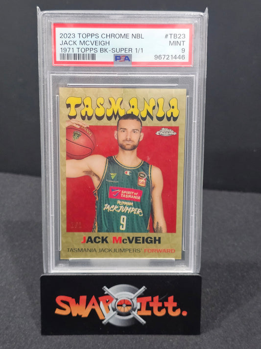 2023 topps chrome nbl JACK MCVEIGH 1971 topps bk-super 1/1 psa 9