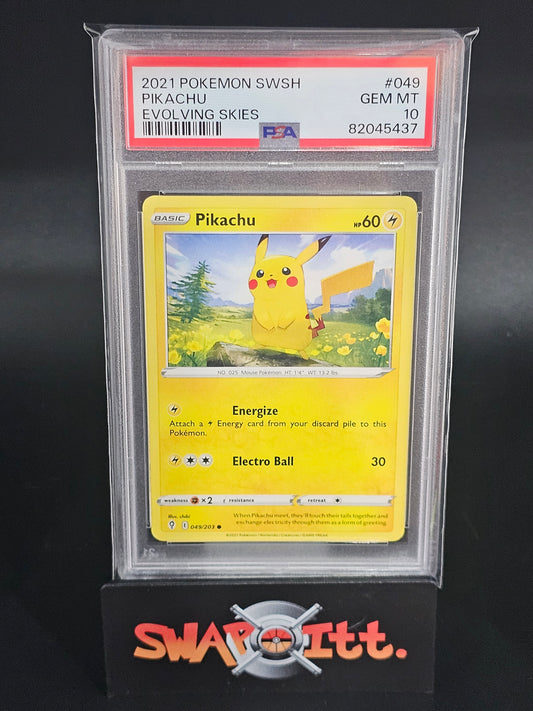 2021 pokemon swsh PIKACHU evolving skies psa 10