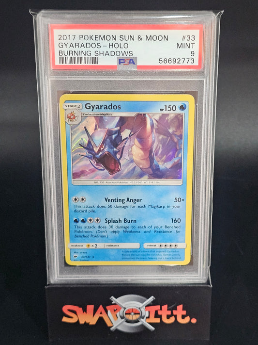 2017 pokemon sun 7 moon GYARADOS-HOLO burning shadows psa 9