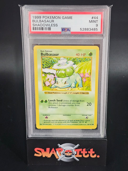 1999 pokemon game BULBASAUR shadowless psa 9