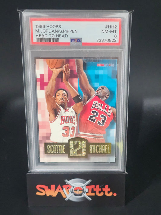 1996 hoops JORDAN/PIPPEN head to head psa 8