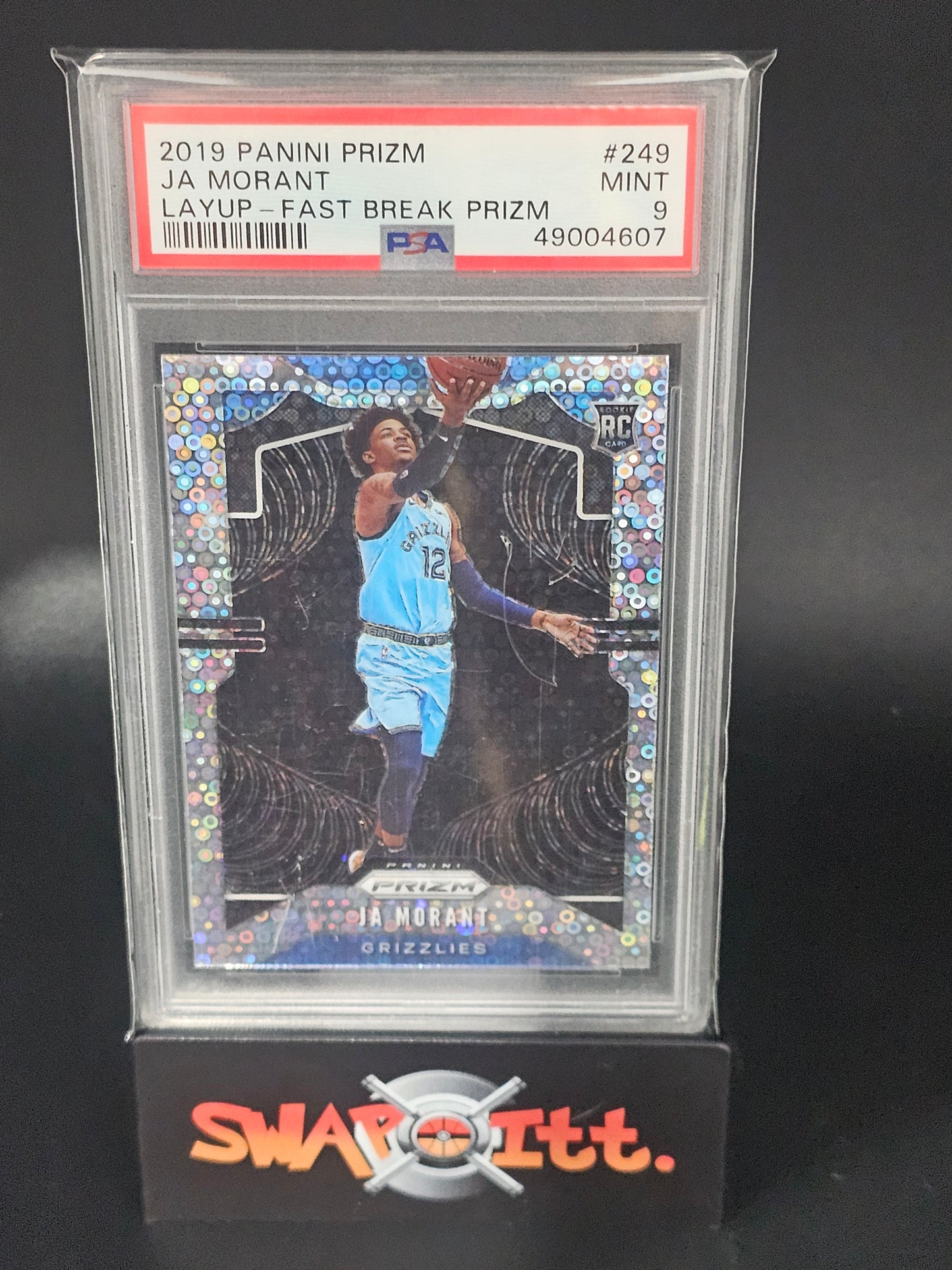 2019 panini prizm JA MORANT layup-fast break prizm psa 9