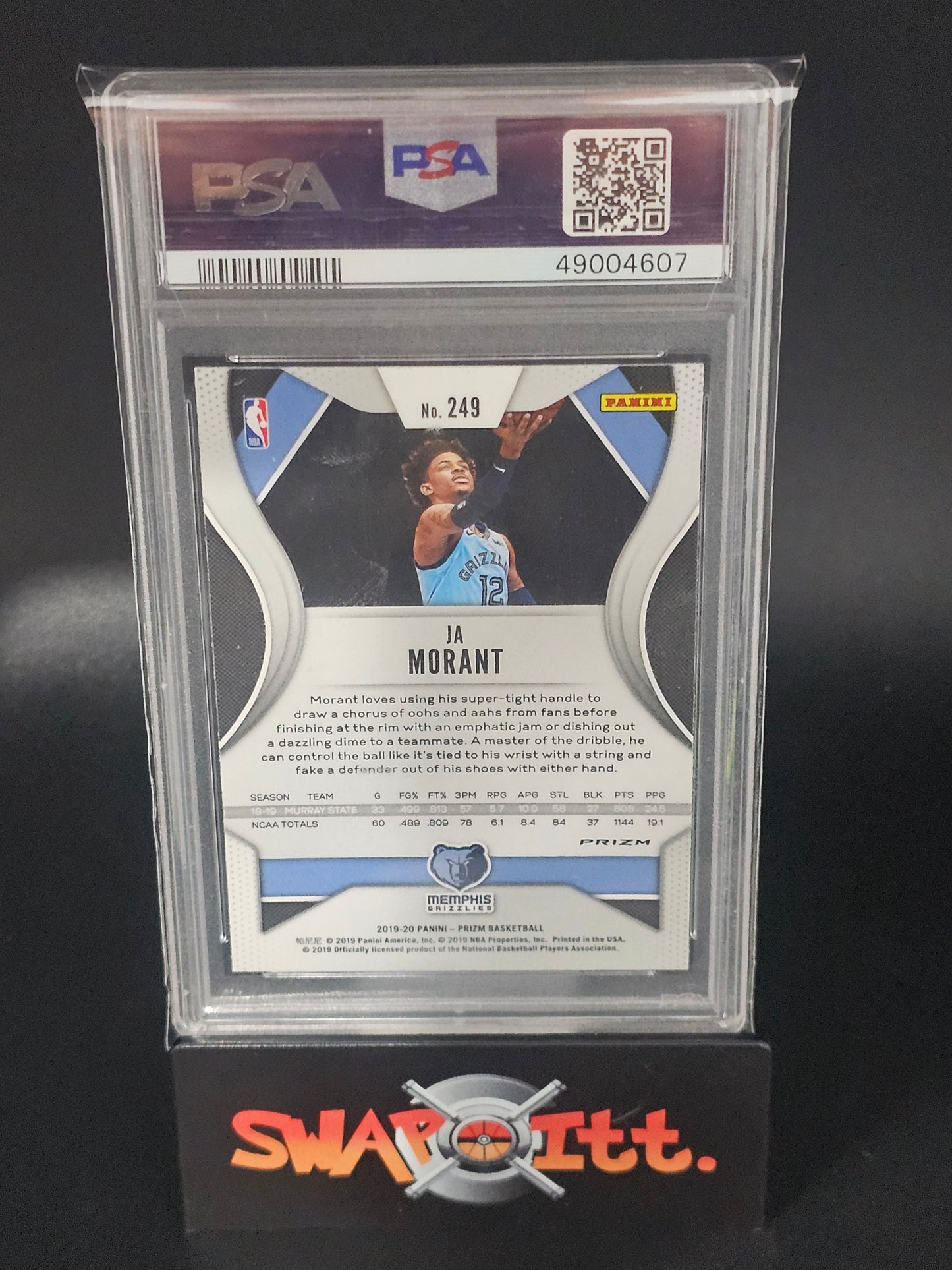 2019 panini prizm JA MORANT layup-fast break prizm psa 9