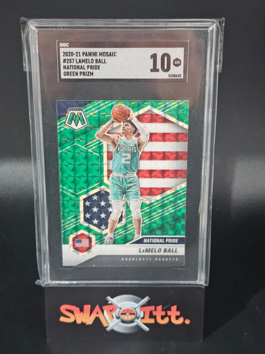 2020-21 panini mosaic LAMELO BALL national pride sgc 10