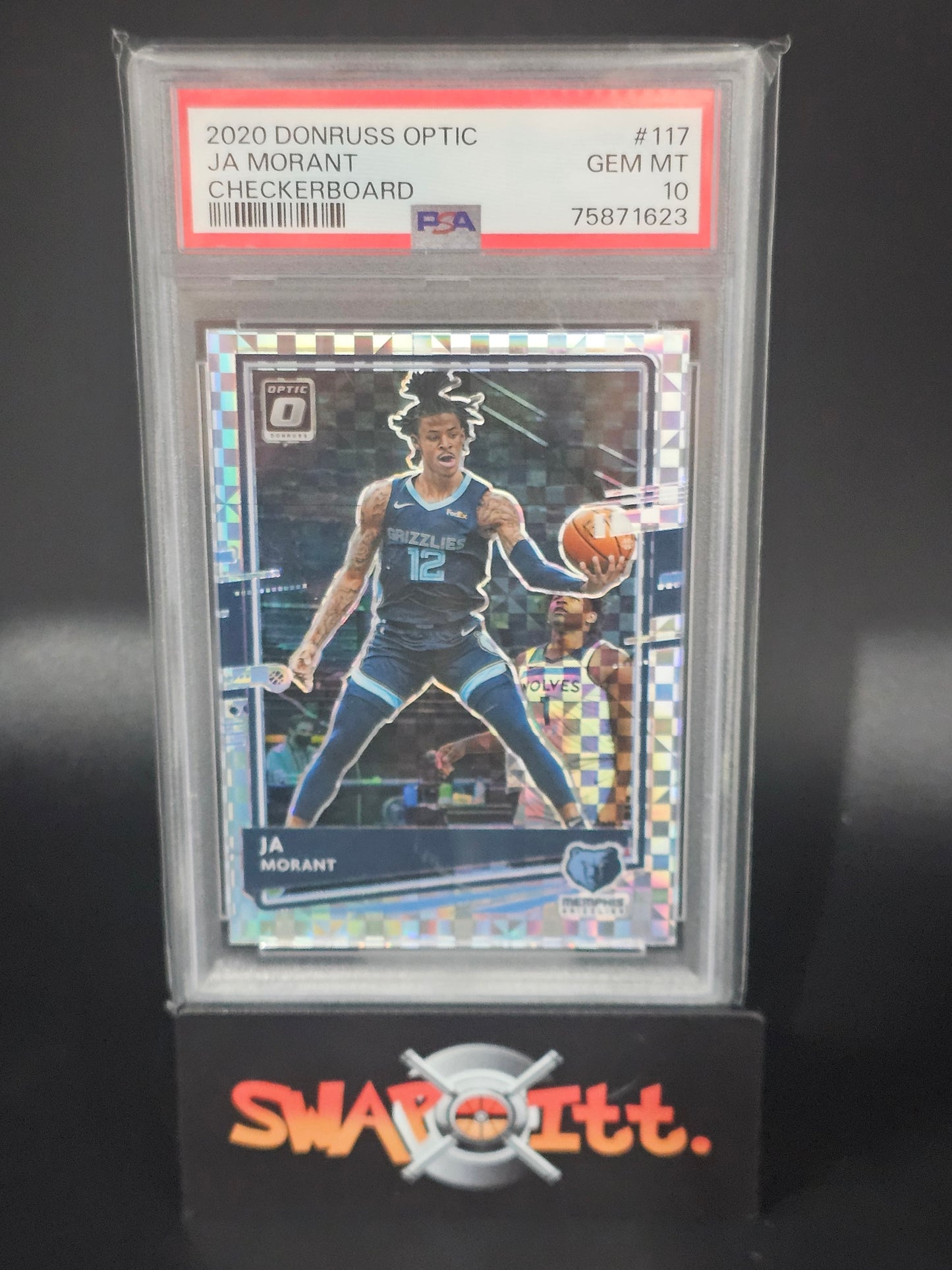 2020 donruss optic JA MORANT checkerboard psa 10