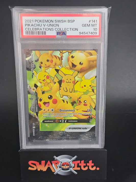 2021 pokemon swsh bsp PIKACHU V-UNION celebrations collection psa 10