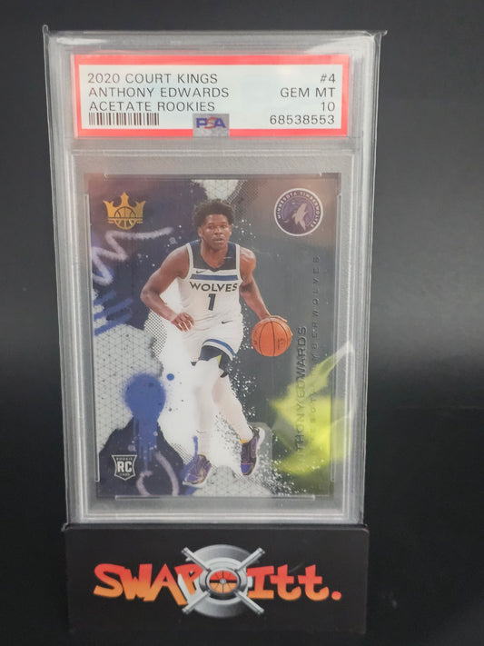 2020 panini court kings ANTHONY EDWARDS acetate rookies psa 10