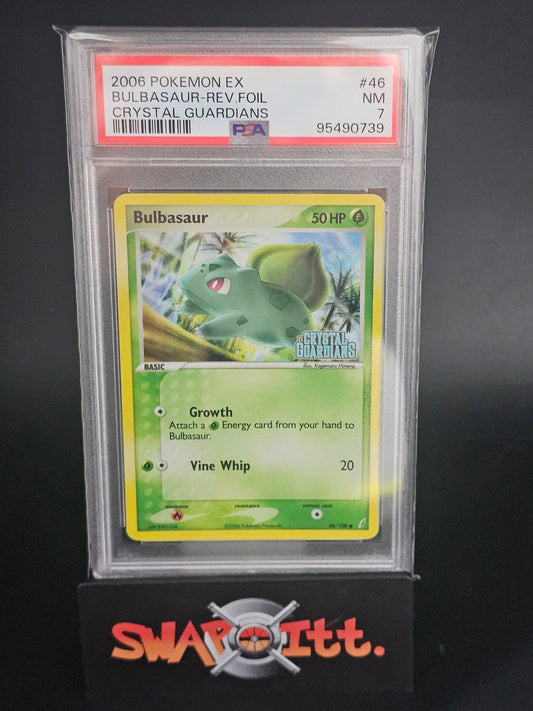 2006 pokemon ex BULBASAUR-REV FOIL crystal guardians psa 7