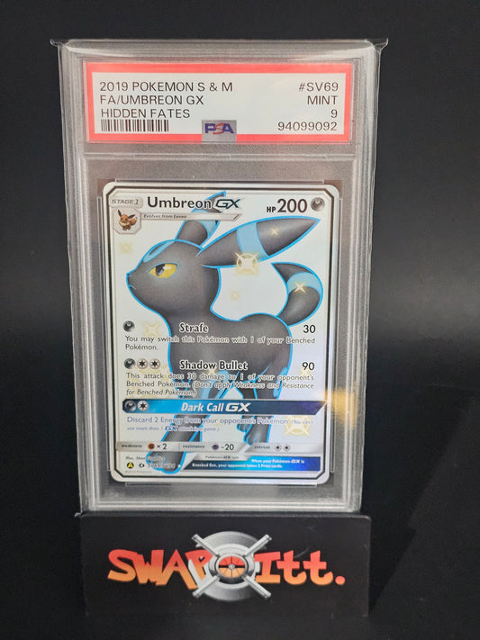 2019 pokemon s & m FA/UMBREON GX hidden fates psa 9