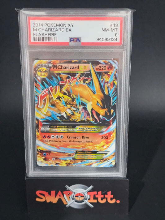 2014 pokemon xy M CHARIZARD EX flashfire psa 8