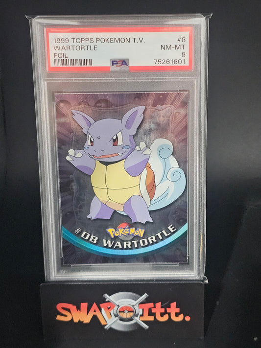 1999 topps pokemon t.v WARTORTLE foil psa 8