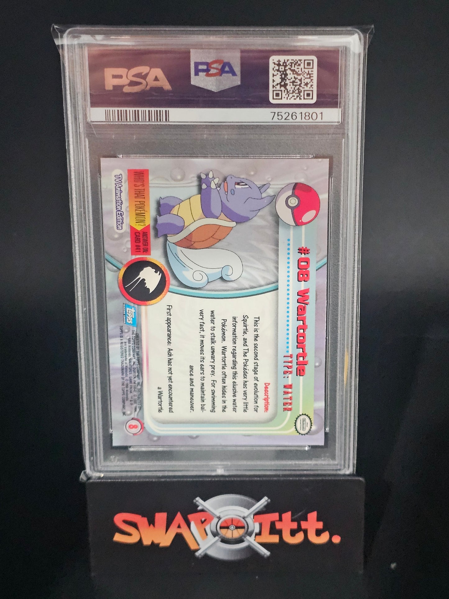 1999 topps pokemon t.v WARTORTLE foil psa 8