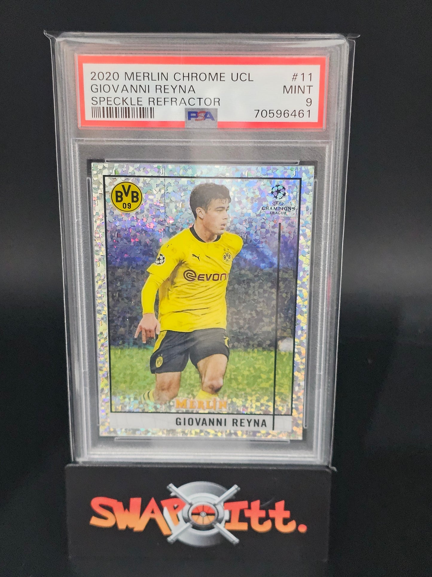 2020 topps merlin chrome GIOVANNI REYNA speckle refractor psa 9