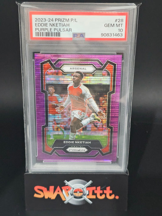 2023-24 prizm epl EDDIE NKETIAH purple pulsar psa 10