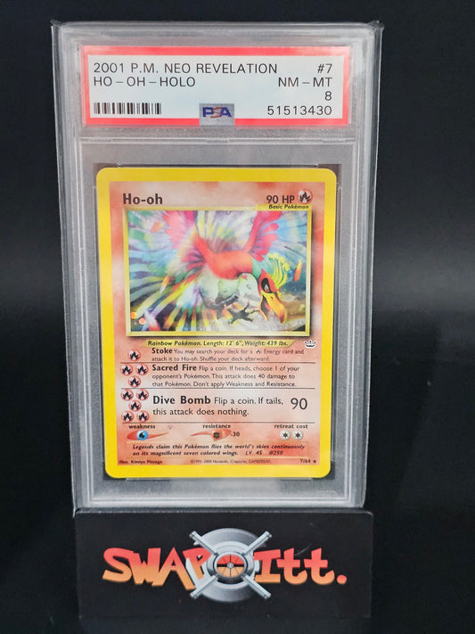 2001 pokemon neo revelation HO-OH-HOLO psa 8