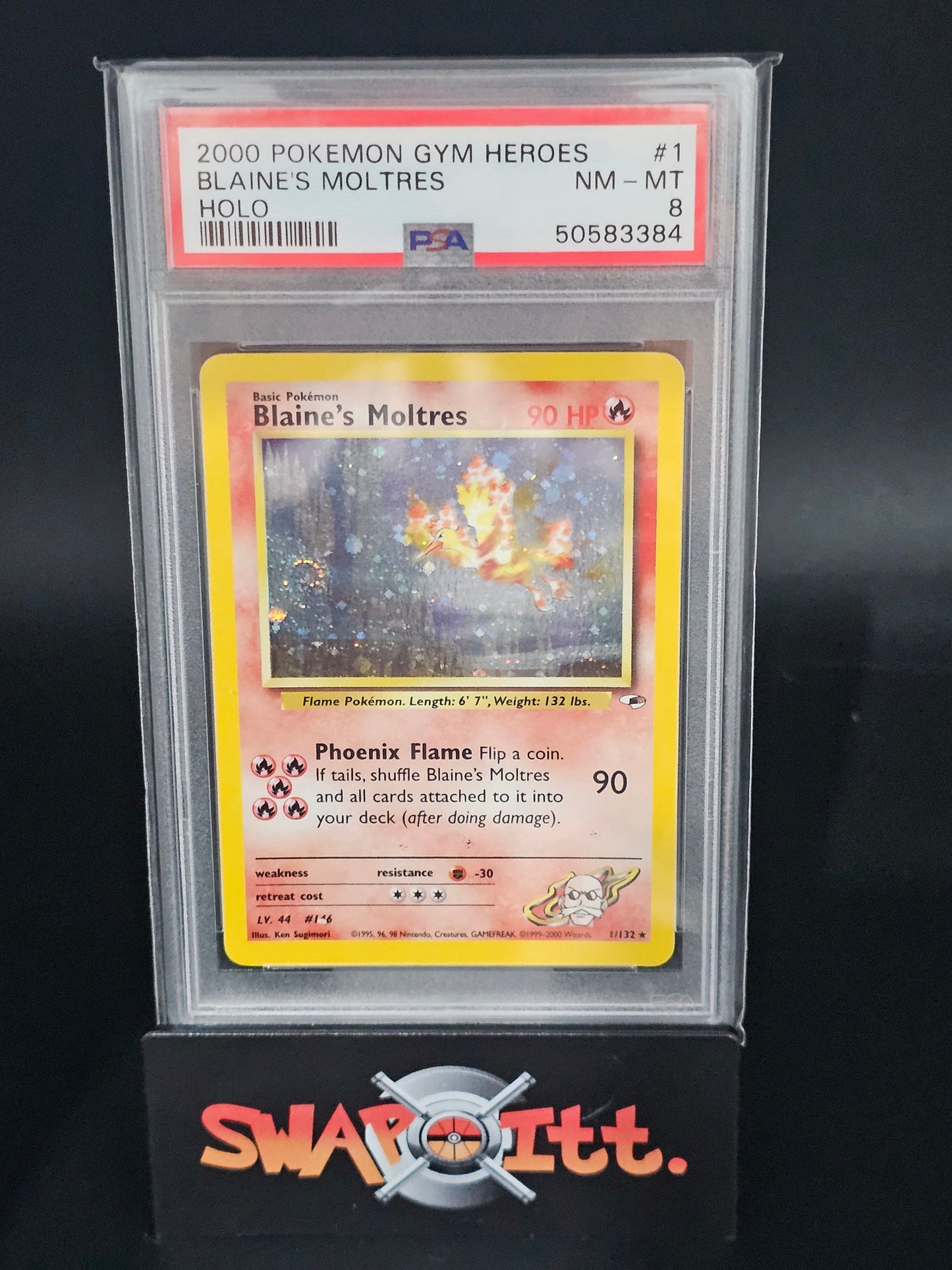 2000 pokemon gym heroes BLAINE MOLTRES-HOLO psa 8