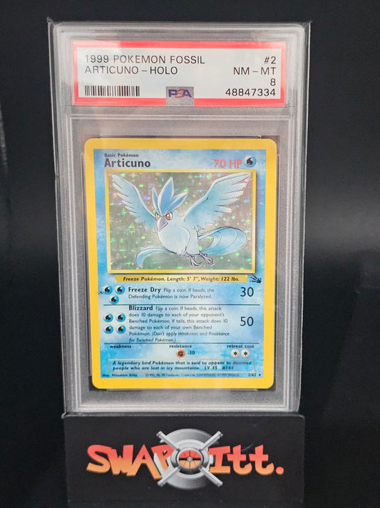 1999 pokemon fossil ARTICUNO-HOLO psa 8