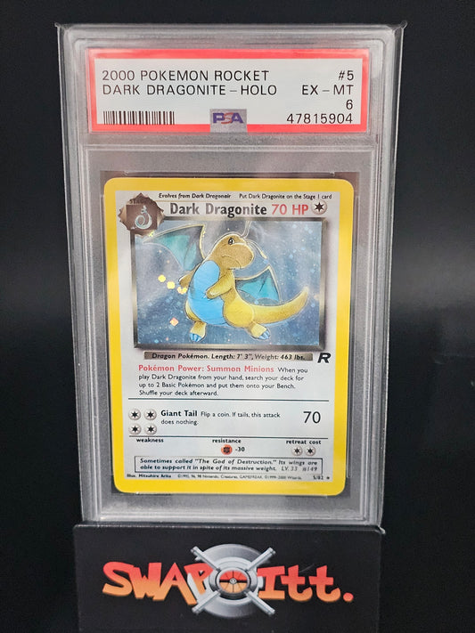 2000 pokemon rocket DARK-DRAGONITE-HOLO psa 6