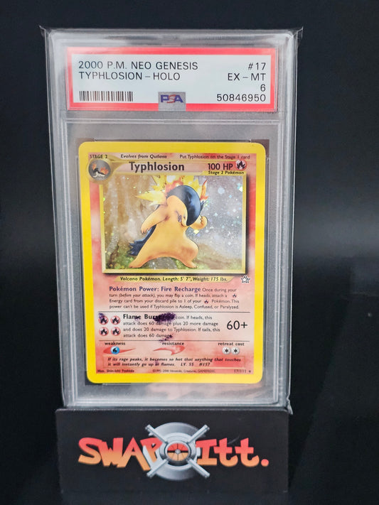 2000 pokemon neo genesis TYPHLOSION-HOLO psa 6