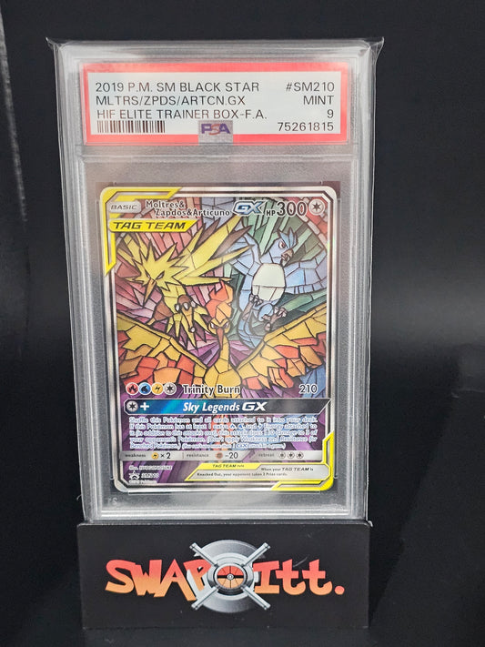 2019 pokemon sm black star MOLTRES/ZAPDOS GX hif elite trainer box psa 9