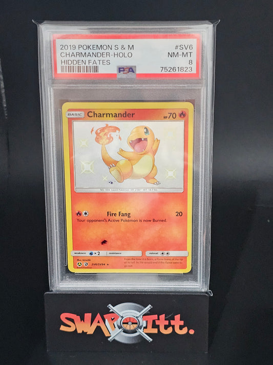 2019 pokemon s & m CHARMANDER-HOLO hidden fates psa 8