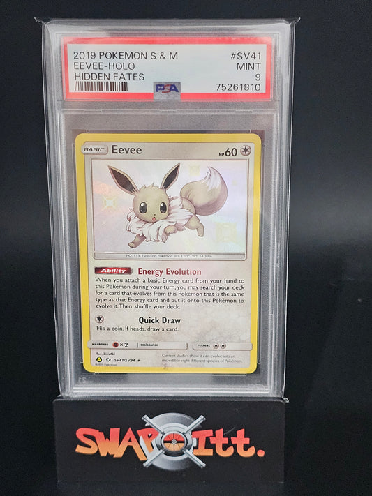 2019 pokemon s & m EEVEE-HOLO hidden fates psa 9