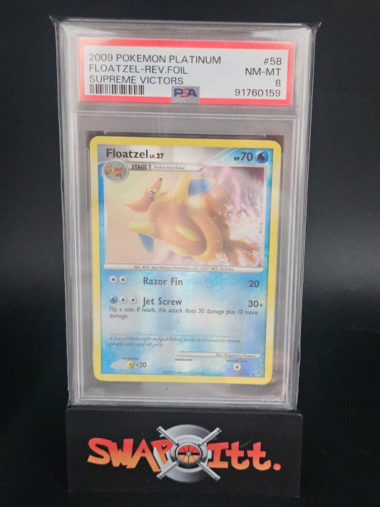 2009 pokemon platinum FLOATZEL-REV.FOIL supreme victors psa 8