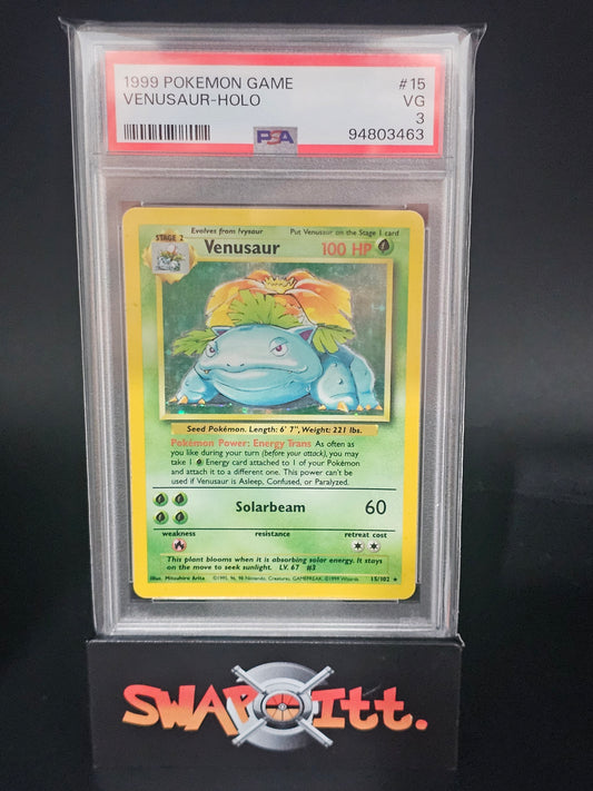 1999 pokemon game VENUSAUR-HOLO psa 3