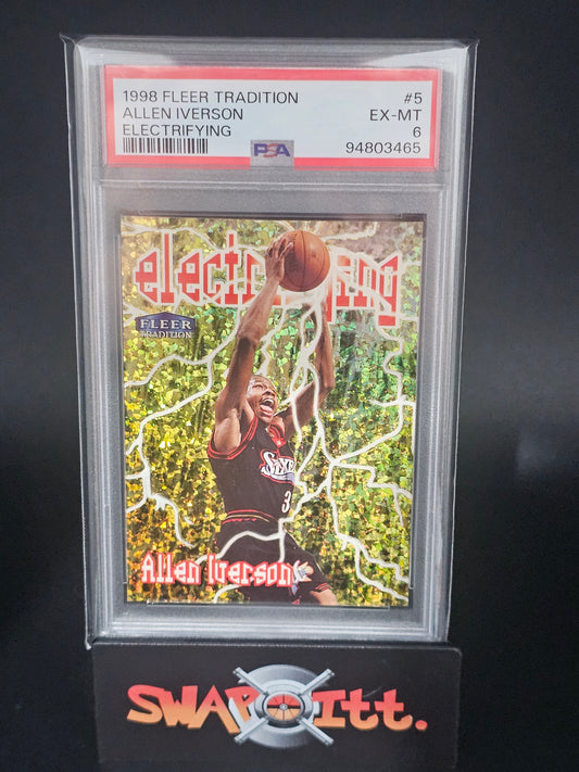 1998 fleer tradition ALLEN IVERSON electrifying psa 6