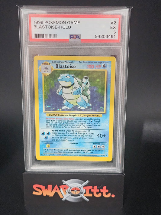 1999 pokemon game BLASTOISE-HOLO psa 5