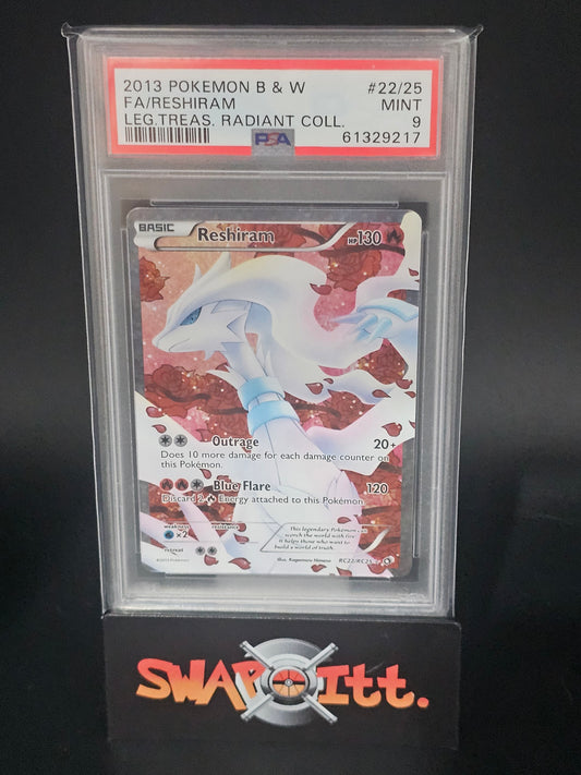 2013 pokemon b & w FA/RESHIRAM leg.treas. radiant collection psa 9