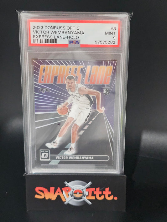 2023 donruss optic VICTOR WEMBANYAMA express lane-holo psa 9