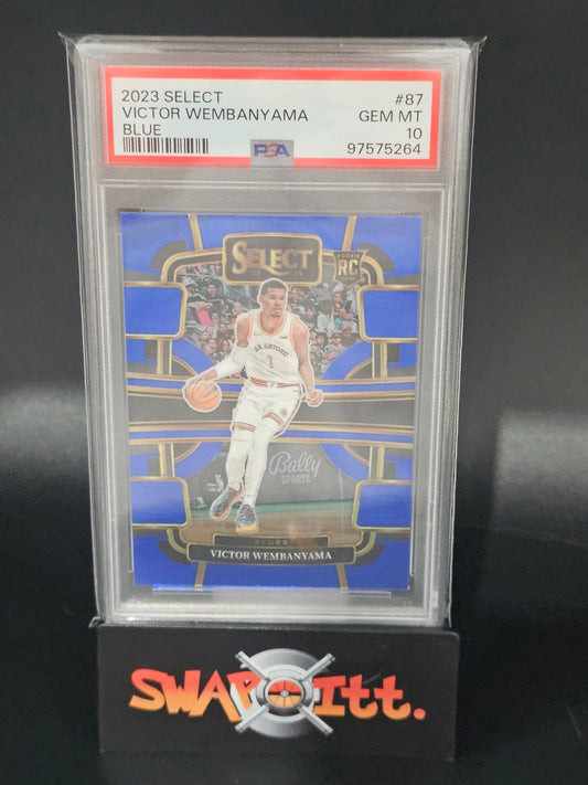 2023 select VICTOR WEMBANYAMA blue psa 10