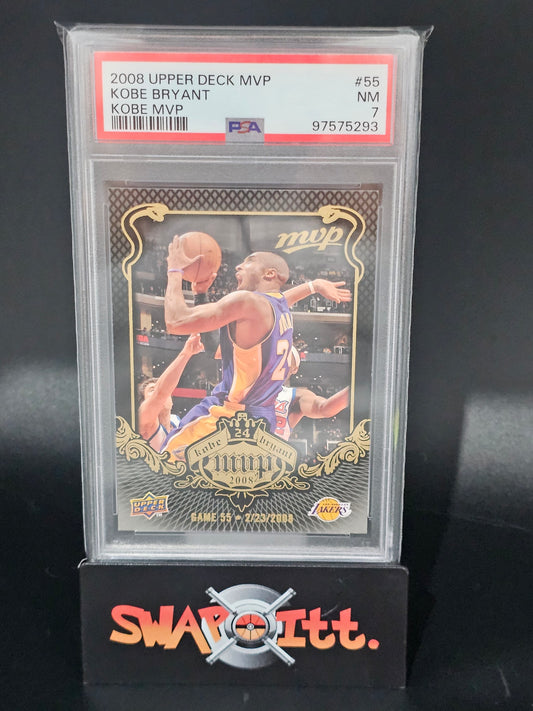 2008 upper deck mvp KOBE BRYANT mvp psa 7