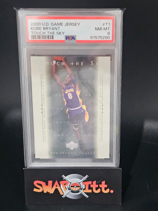 2000 upper deck game jersey KOBE BRYANT touch the sky psa 8