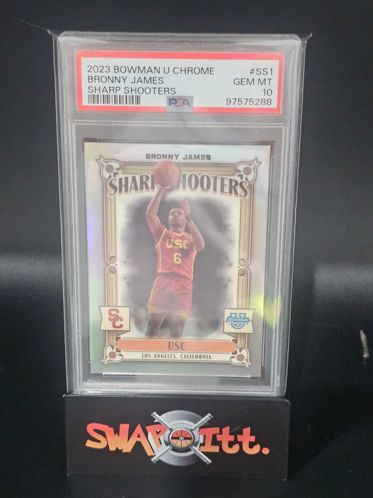 2023 bowman u-chrome BRONNY JAMES sharp shooters psa 10