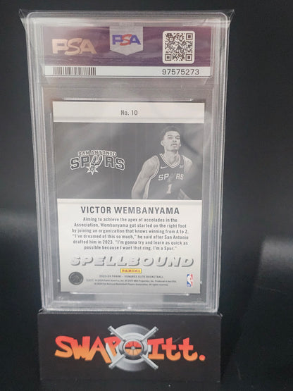 2023 donruss elite VICTOR WEMBANYAMA spellbound psa 8