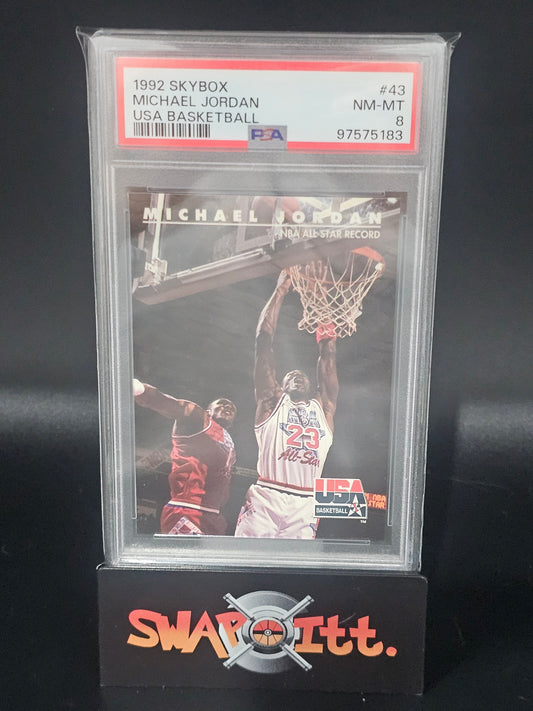 1992 skybox MICHAEL JORDAN usa basketball psa 8