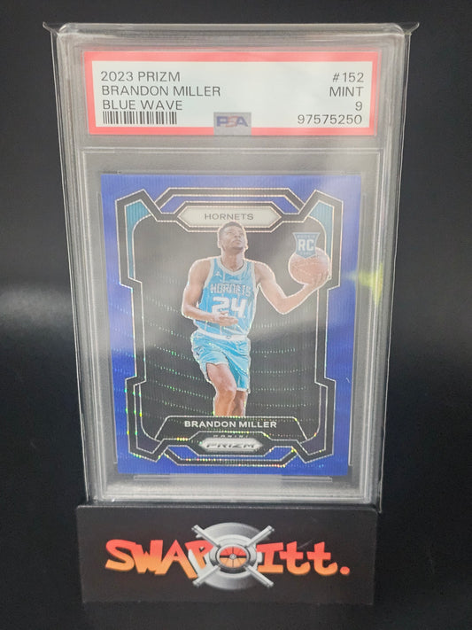 2023 prizm BRANDON MILLER blue wave psa 9