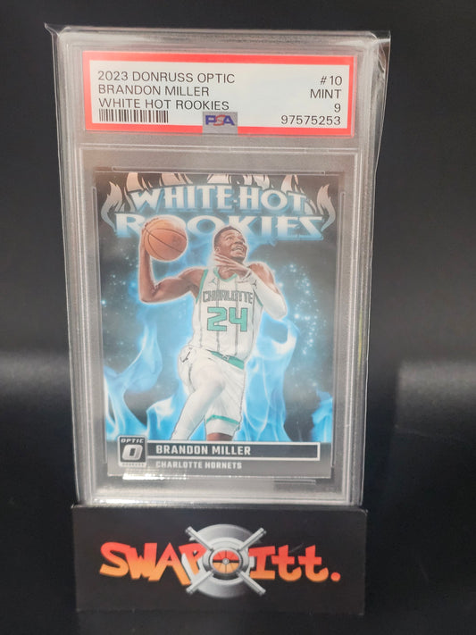 2023 donruss optic BRANDON MILLER white hot rookies psa 9