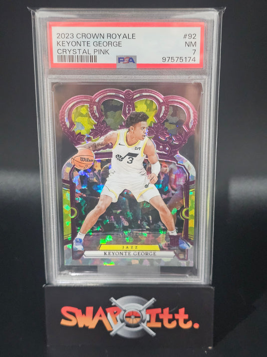 2023 crown royale KEYONTE GEORGE crystal pink 61/75 psa 7