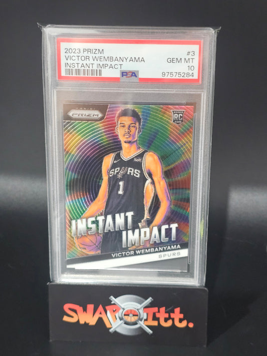 2023 prizm VICTOR WEMBANYAMA instant impact psa 10