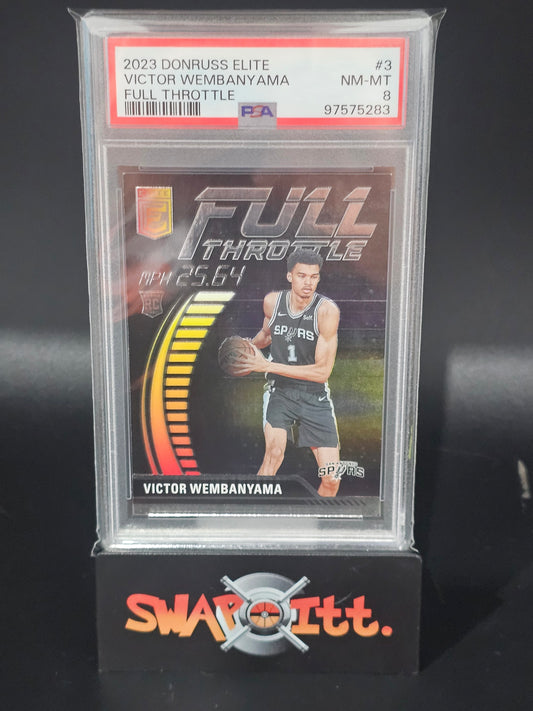 2023 donruss elite VICTOR WEMBANYAMA full throttle psa 8