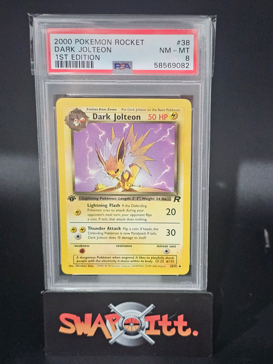 2000 pokemon rocket DARK JOLTEON 1st edition psa 8