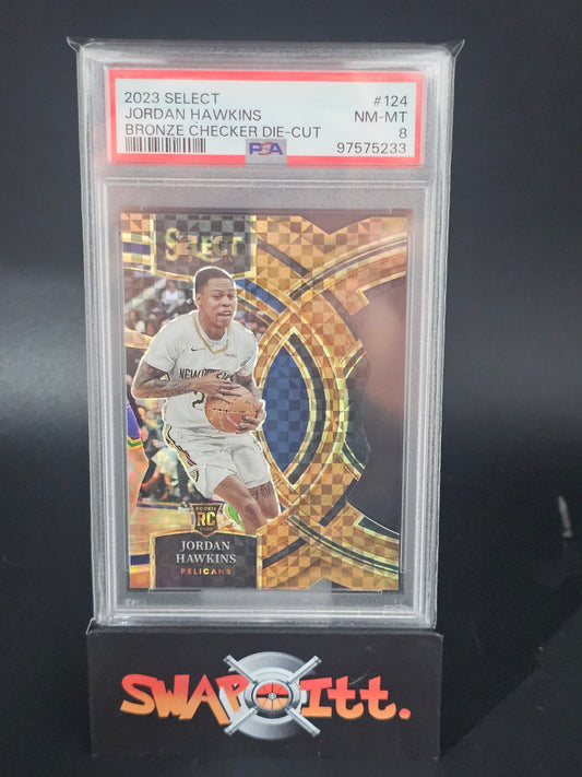 2023 select JORDAN HAWKINS bronze checker-die cut 24/49 psa 8