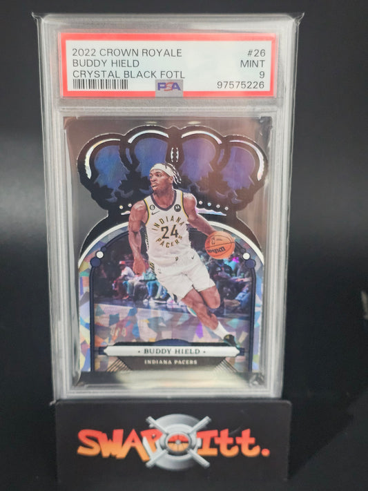 2022 crown royale BUDDY HIELD crystal black fotl 4/4 psa 9