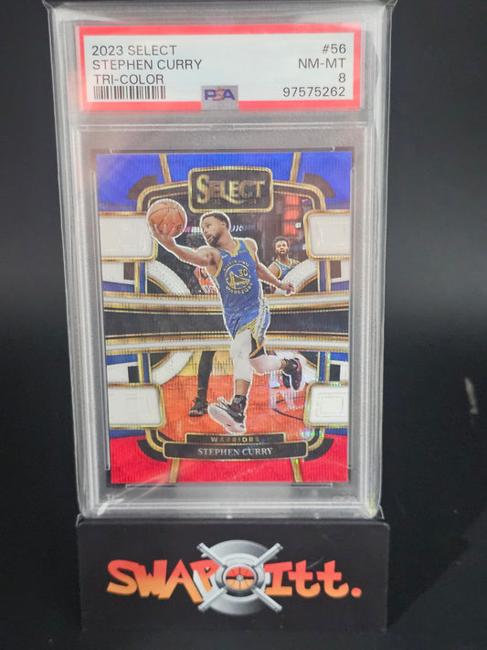 2023 select STEPHEN CURRY tri-color psa 8