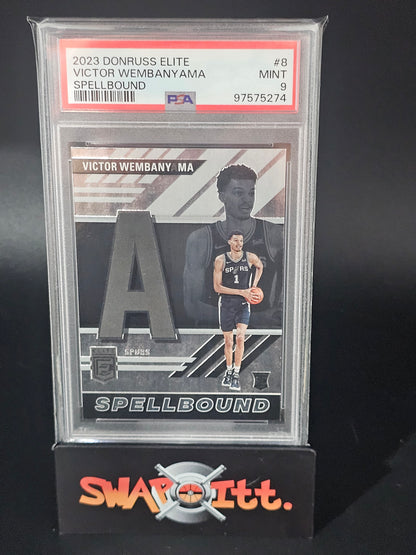 2023 donruss elite VICTOR WEMBANYAMA spellbound psa 9