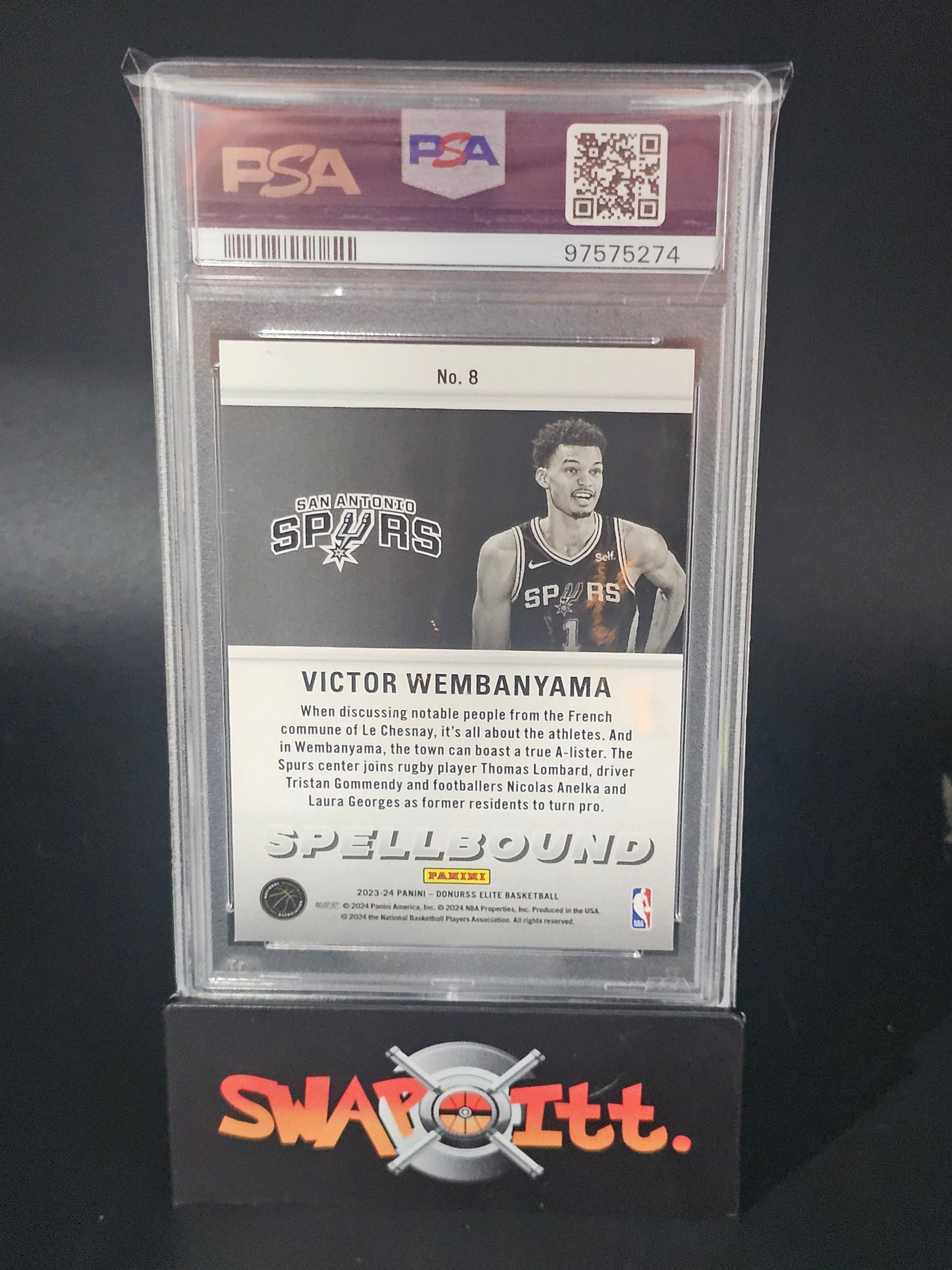 2023 donruss elite VICTOR WEMBANYAMA spellbound psa 9